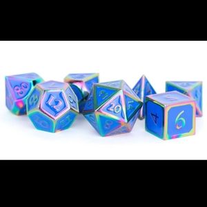 16mm Enamel Metal Dice Polyhedral Set